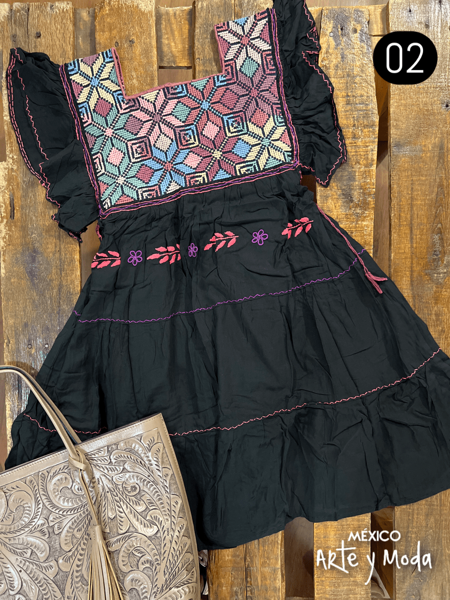 Vestido Estrella Rayon - MÉXICO ARTE Y MODA - Vestido Bordado