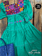 Vestido Estrella Rayon - MÉXICO ARTE Y MODA - Vestido Bordado