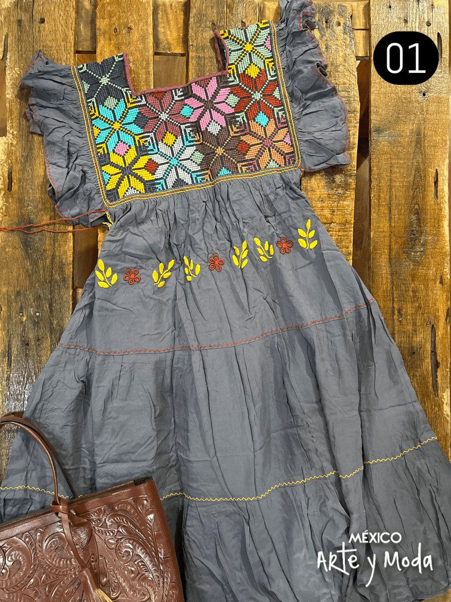 Vestido Estrella Rayon - MÉXICO ARTE Y MODA - Vestido Bordado