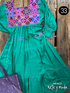 Vestido Estrella Rayon - MÉXICO ARTE Y MODA - Vestido Bordado