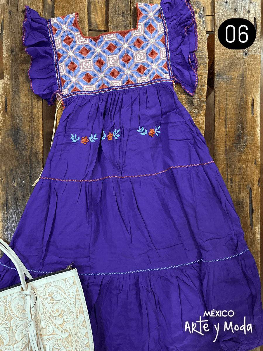 Vestido Estrella Rayon - MÉXICO ARTE Y MODA - Vestido Bordado