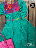 Vestido Estrella Rayon - MÉXICO ARTE Y MODA - Vestido Bordado