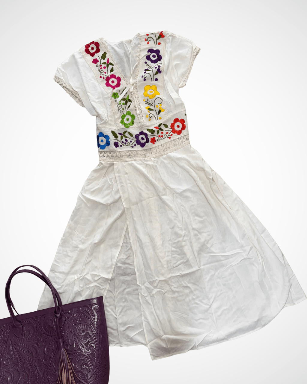 Vestido Flor Silvestre - MÉXICO ARTE Y MODA - Vestido Bordado