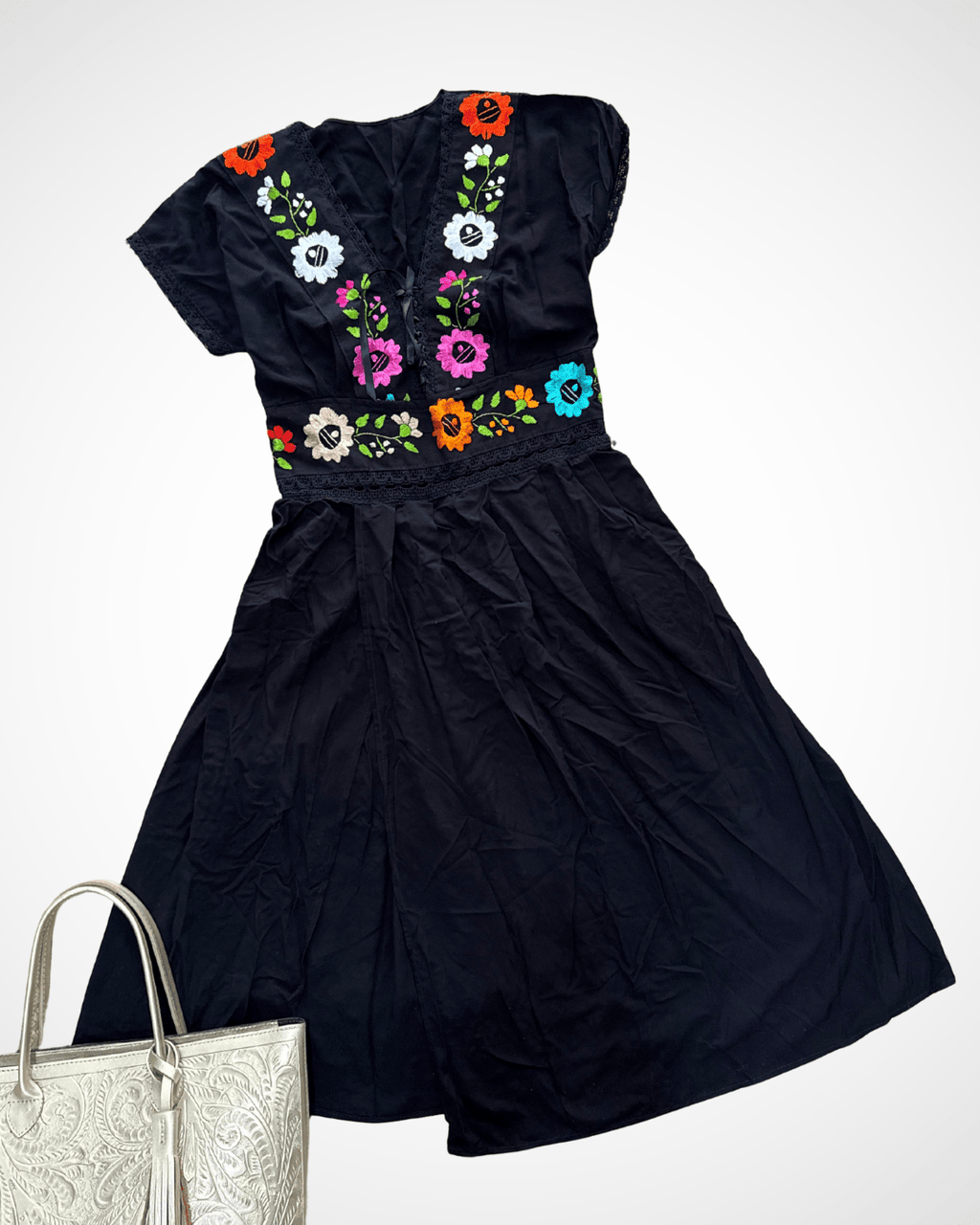 Vestido Flor Silvestre - MÉXICO ARTE Y MODA - Vestido Bordado