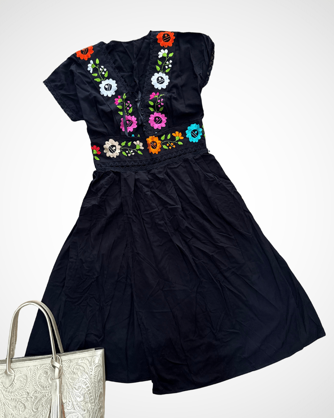 Vestido Flor Silvestre - MÉXICO ARTE Y MODA - Vestido Bordado