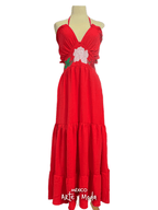 Vestido Halter Patria - MÉXICO ARTE Y MODA - Vestido Bordado