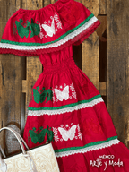Vestido Mariposa Patria - MÉXICO ARTE Y MODA - Vestido Bordado