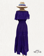 Vestido Maxi Campesino Encaje - MÉXICO ARTE Y MODA - Vestido