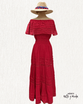 Vestido Maxi Campesino Encaje - MÉXICO ARTE Y MODA - Vestido