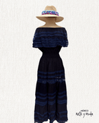 Vestido Maxi Campesino Encaje - MÉXICO ARTE Y MODA - Vestido