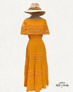 Vestido Maxi Campesino Encaje - MÉXICO ARTE Y MODA - Vestido