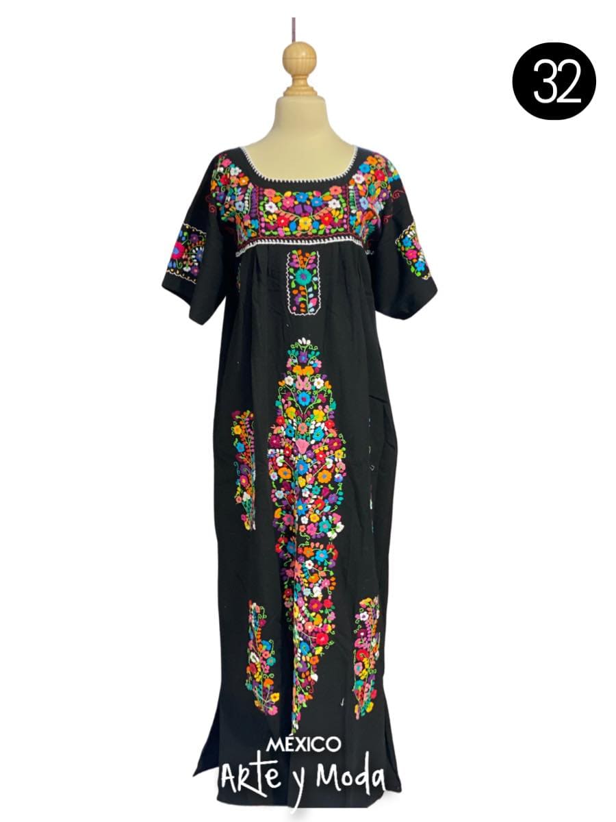 Vestido Ornamental Tehuacana - MÉXICO ARTE Y MODA - Vestido Bordado