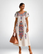 Vestido Ornamental Tehuacana - MÉXICO ARTE Y MODA - Vestido Bordado