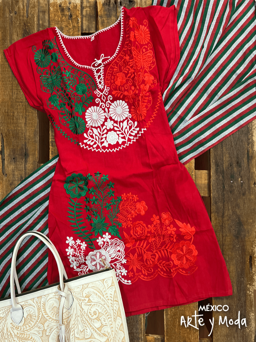 Vestido Poblano Patria - MÉXICO ARTE Y MODA - Vestido Bordado