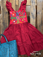 Vestido Rococo Paneles - MÉXICO ARTE Y MODA - Vestido Bordado