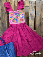 Vestido Rococo Paneles - MÉXICO ARTE Y MODA - Vestido Bordado