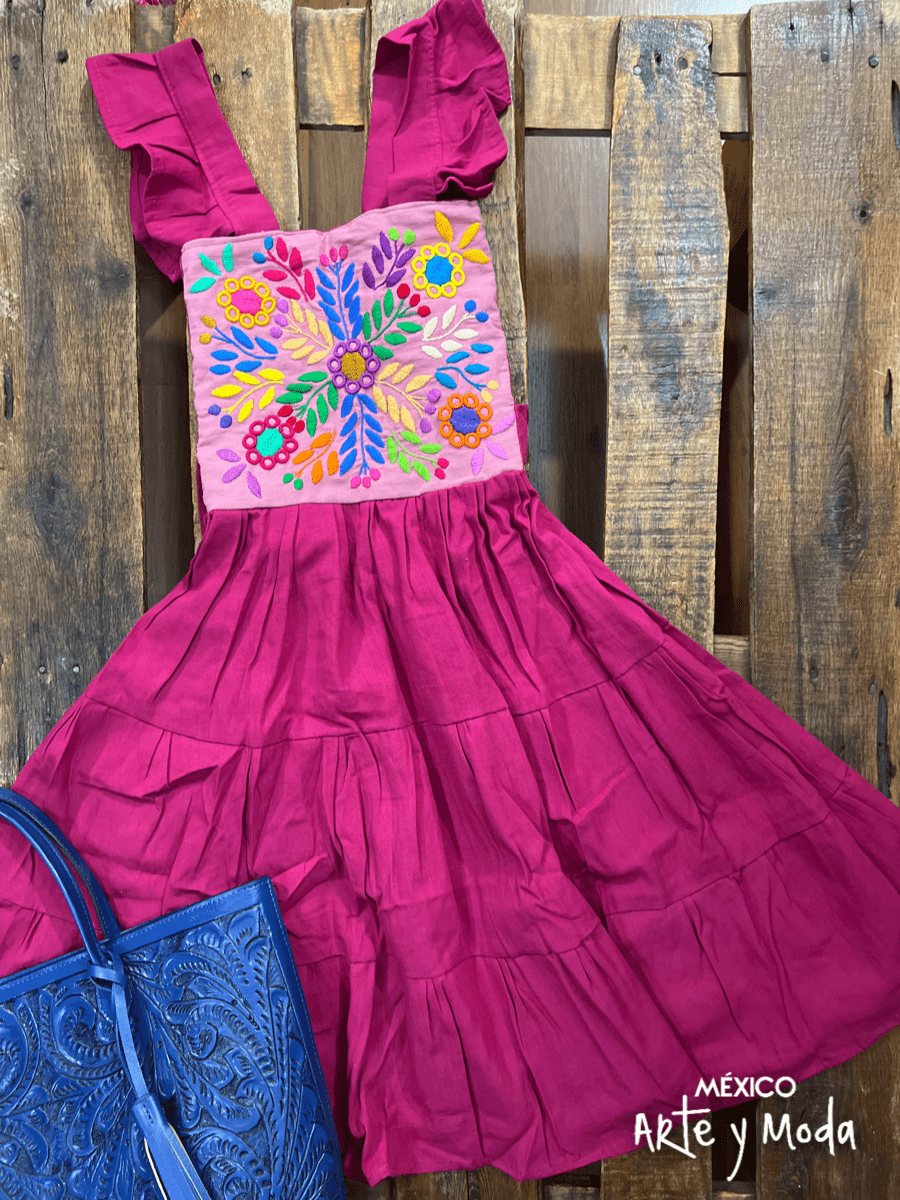 Vestido Rococo Paneles - MÉXICO ARTE Y MODA - Vestido Bordado