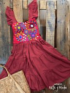 Vestido Rococo Paneles - MÉXICO ARTE Y MODA - Vestido Bordado