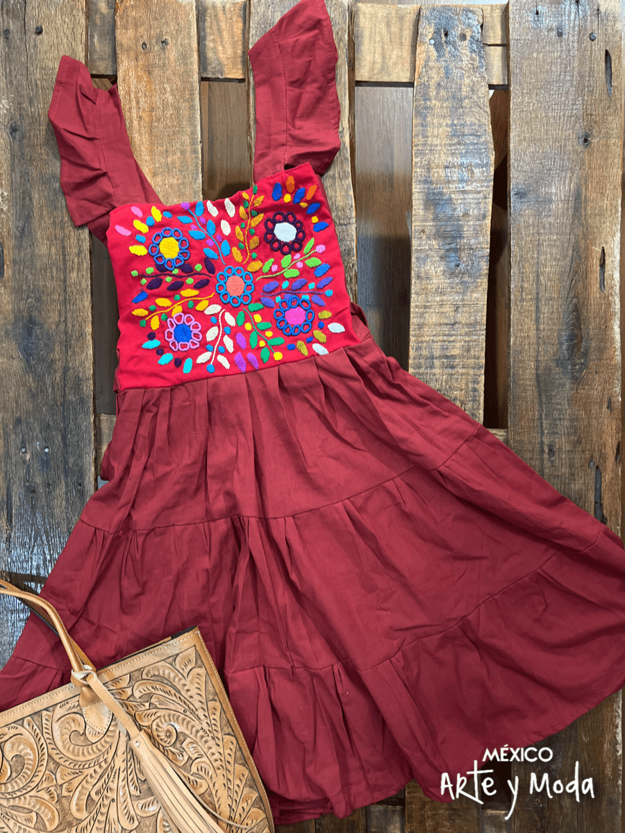 Vestido Rococo Paneles - MÉXICO ARTE Y MODA - Vestido Bordado