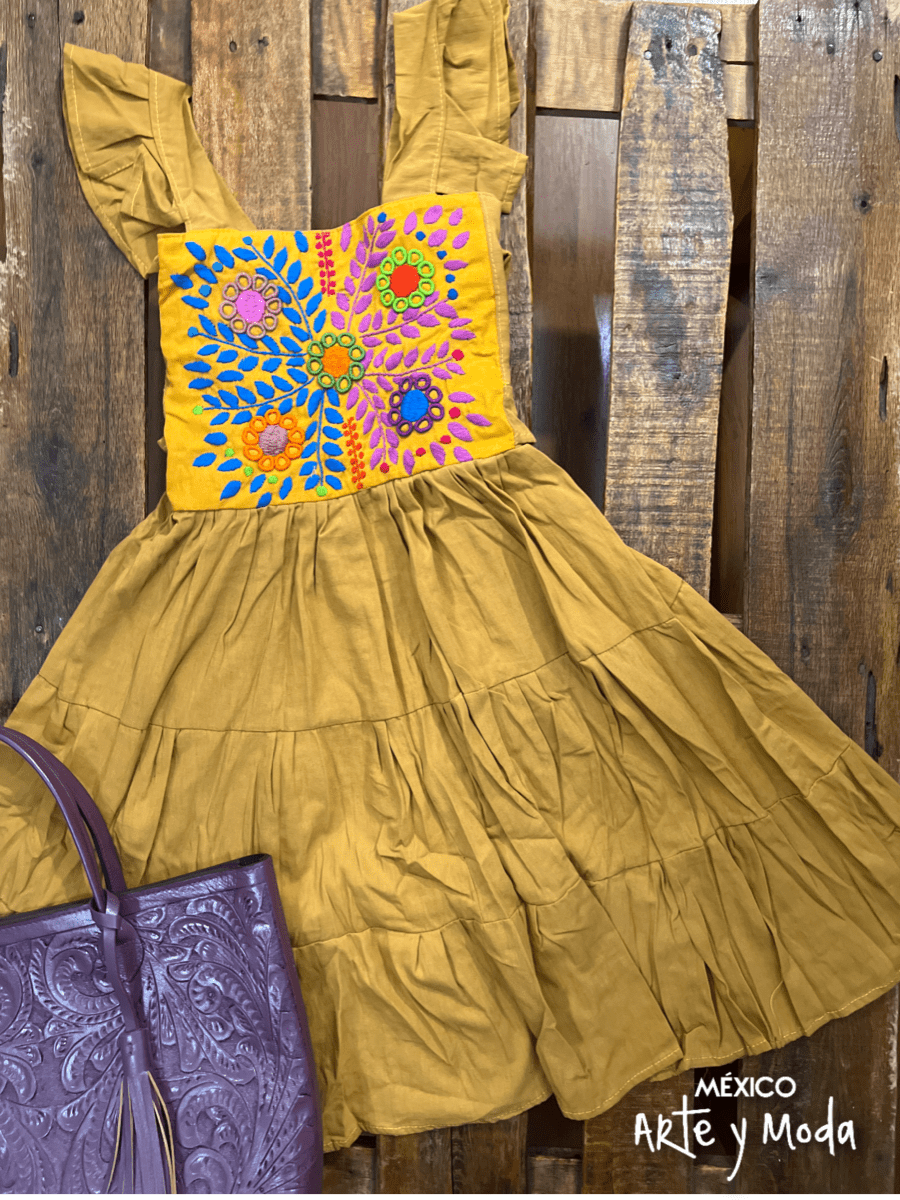 Vestido Rococo Paneles - MÉXICO ARTE Y MODA - Vestido Bordado