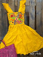 Vestido Rococo Paneles - MÉXICO ARTE Y MODA - Vestido Bordado