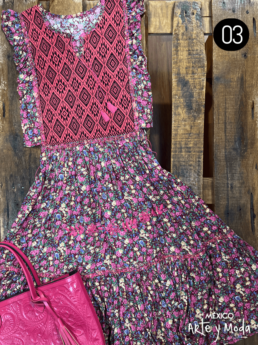 Vestido San Andres Contempo - MÉXICO ARTE Y MODA - Vestido Bordado