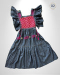 Vestido San Andres Denim - MÉXICO ARTE Y MODA - Vestido Bordado