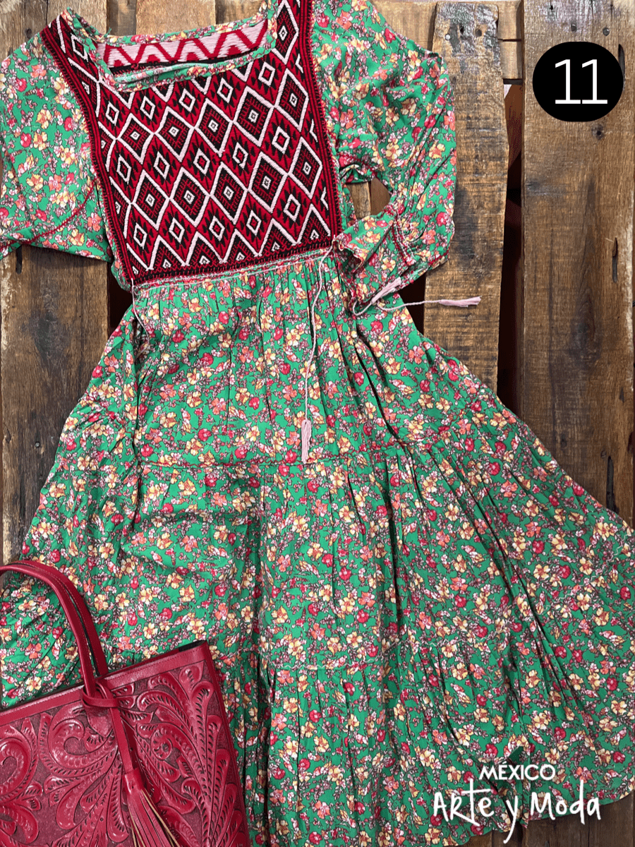 Vestido San Andres Rayon Estampado - MÉXICO ARTE Y MODA - Vestido Bordado