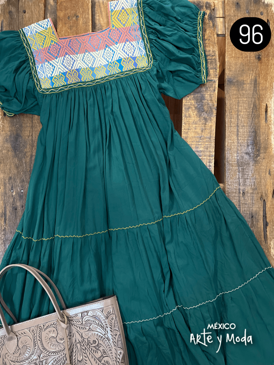 Vestido San Andres Rayon - MÉXICO ARTE Y MODA - Vestido Bordado