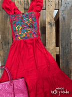Vestido Santa María - MÉXICO ARTE Y MODA - Vestido Bordado