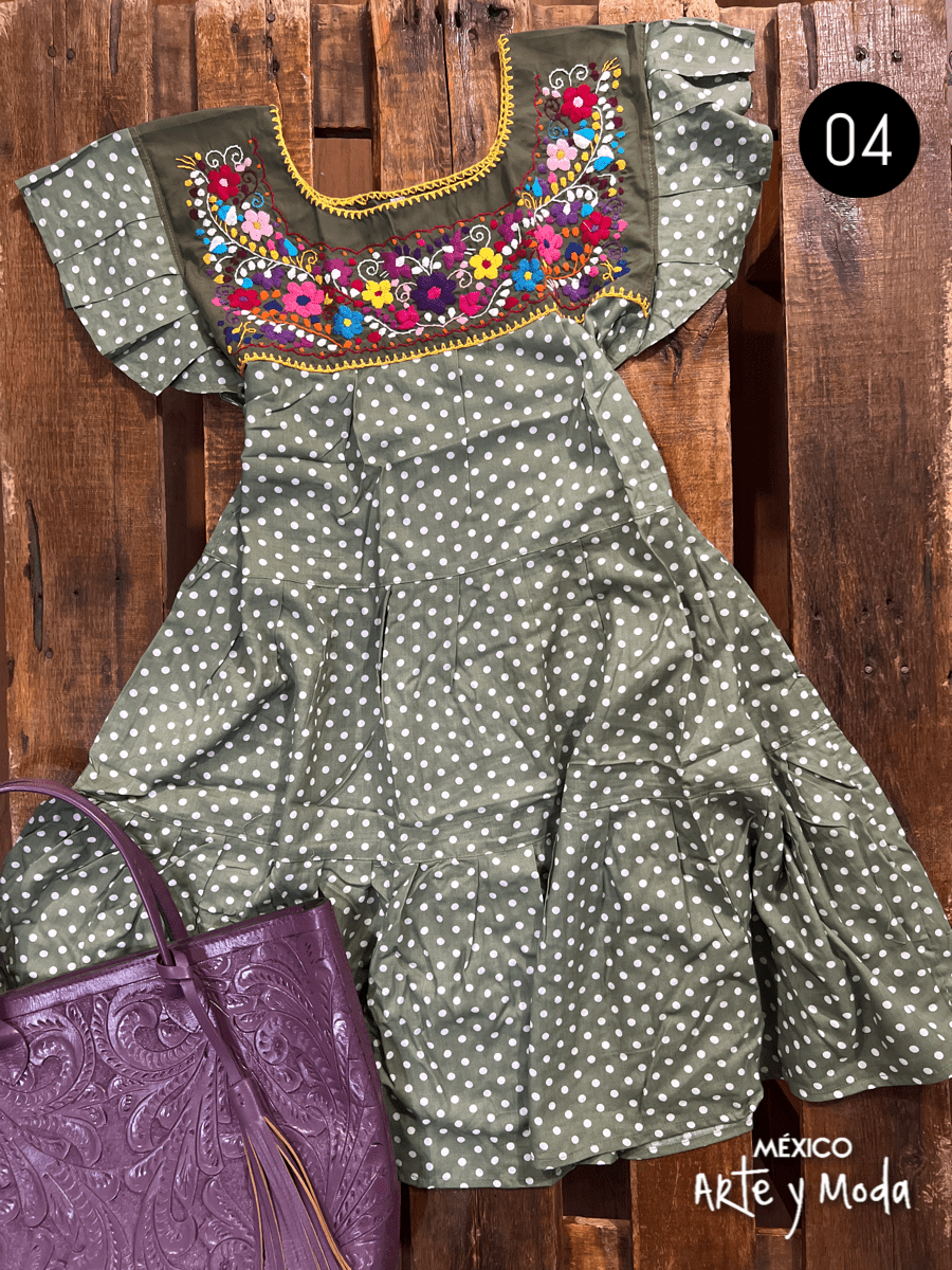 Vestido Tehuacan Rayon - MÉXICO ARTE Y MODA - Vestido Bordado