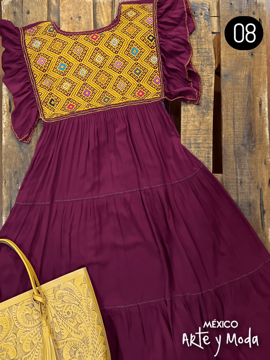 Vestido Triple Ruedo Rayon - MÉXICO ARTE Y MODA - Vestidos