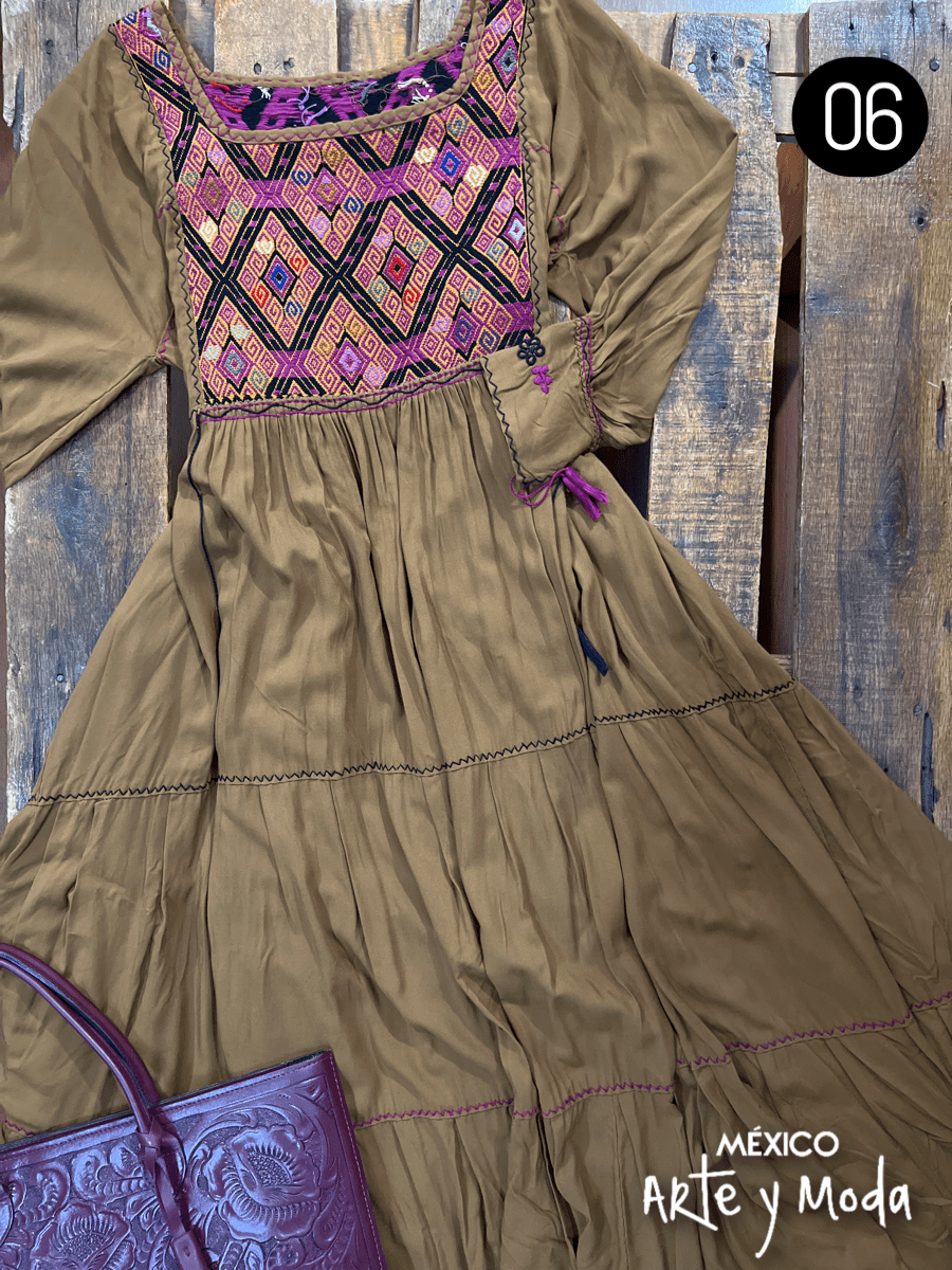 Vestido Triple Ruedo Rayon - MÉXICO ARTE Y MODA - Vestidos