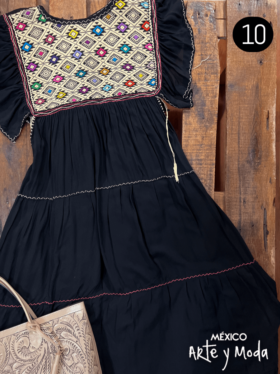 Vestido Triple Ruedo Rayon - MÉXICO ARTE Y MODA - Vestidos