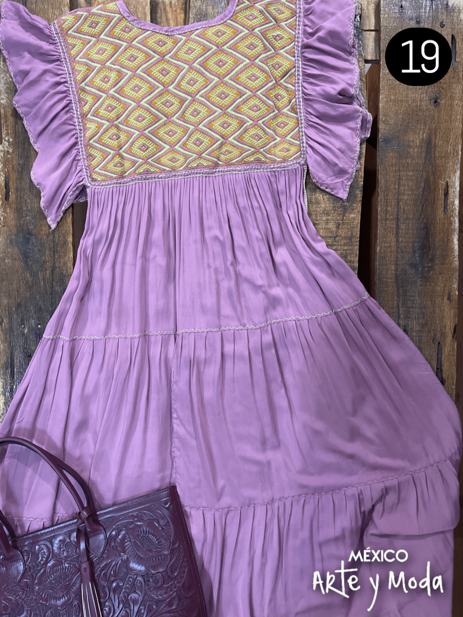 Vestido Triple Ruedo Rayon - MÉXICO ARTE Y MODA - Vestidos