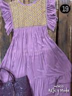 Vestido Triple Ruedo Rayon - MÉXICO ARTE Y MODA - Vestidos