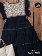 Vestido Triple Ruedo Rayon - MÉXICO ARTE Y MODA - Vestidos