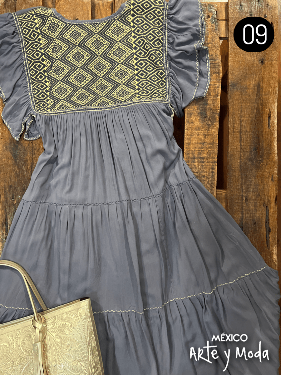 Vestido Triple Ruedo Rayon - MÉXICO ARTE Y MODA - Vestidos