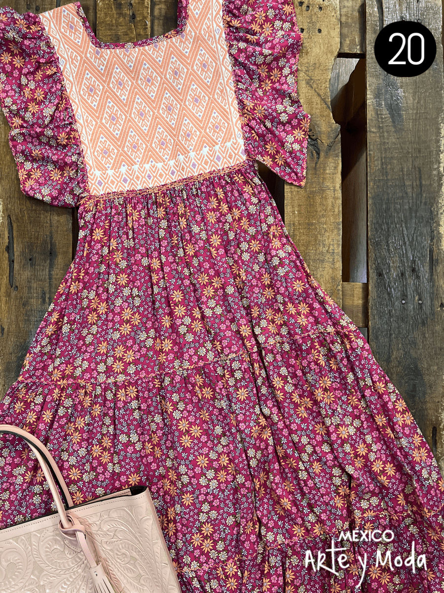 Vestido Triple Ruedo Rayon - MÉXICO ARTE Y MODA - Vestidos
