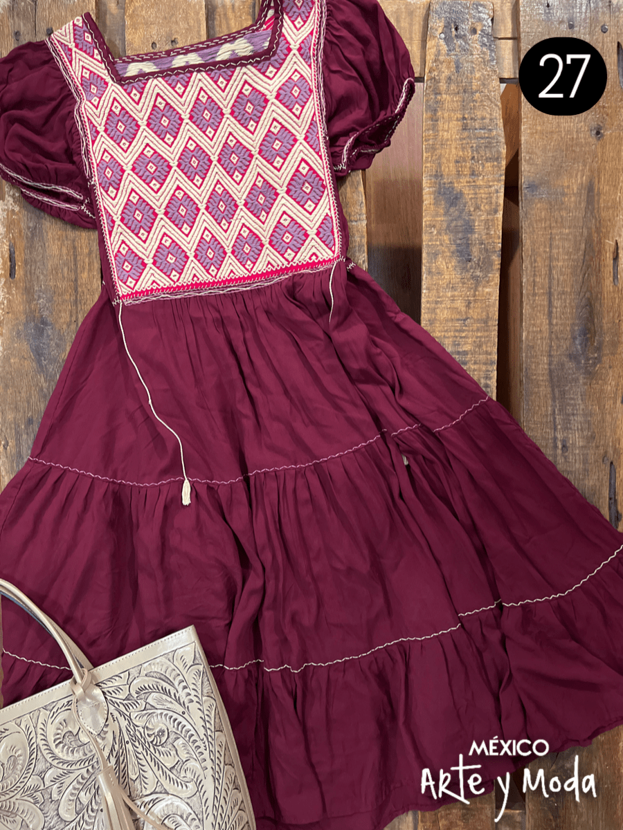 Vestido Triple Ruedo Rayon - MÉXICO ARTE Y MODA - Vestidos
