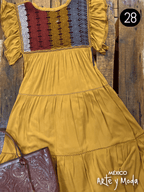Vestido Triple Ruedo Rayon - MÉXICO ARTE Y MODA - Vestidos