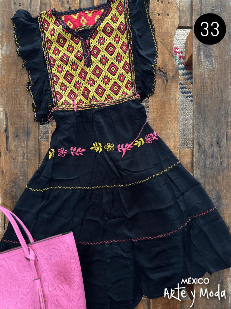 Vestido Triple Ruedo Rayon - MÉXICO ARTE Y MODA - Vestidos