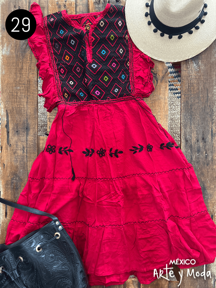 Vestido Triple Ruedo Rayon - MÉXICO ARTE Y MODA - Vestidos