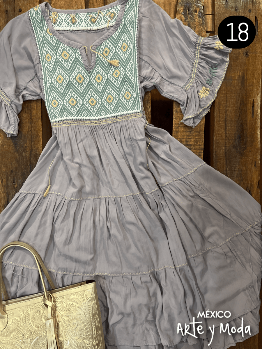 Vestido Triple Ruedo Rayon - MÉXICO ARTE Y MODA - Vestidos