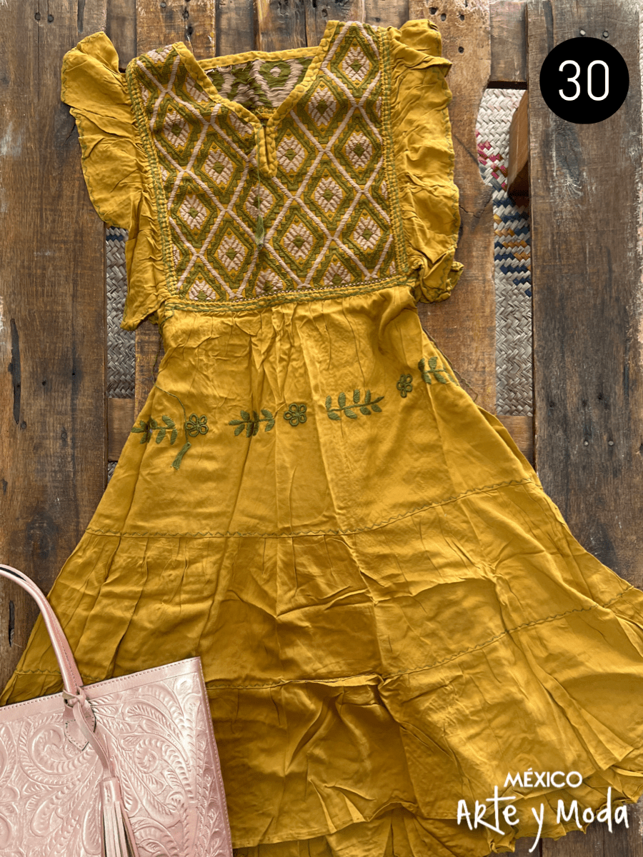 Vestido Triple Ruedo Rayon - MÉXICO ARTE Y MODA - Vestidos