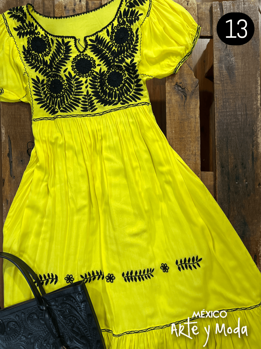 Vestido Tulum Rayon - MÉXICO ARTE Y MODA - Vestido Bordado