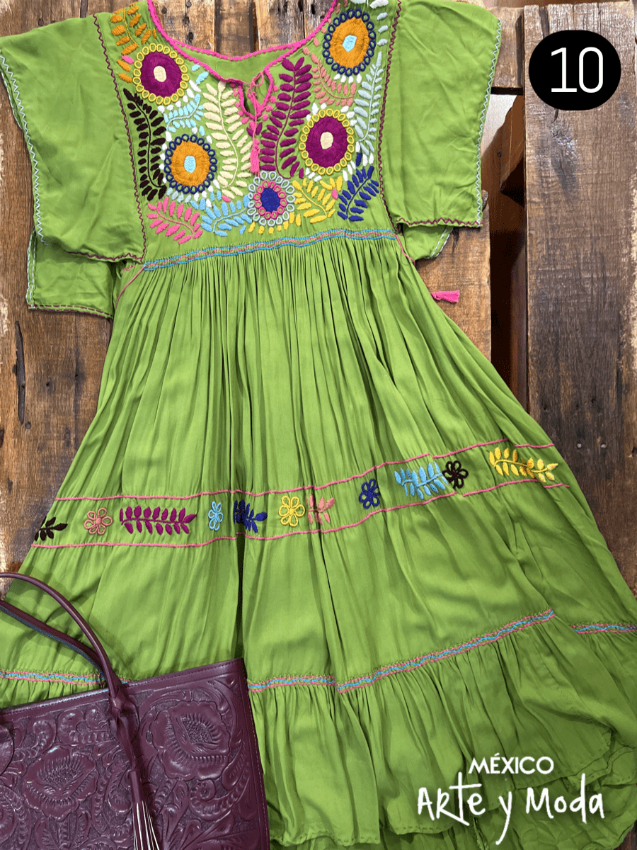 Vestido Tulum Rayon - MÉXICO ARTE Y MODA - Vestido Bordado