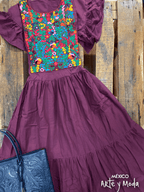 Vestido Volantes Multicolor - MÉXICO ARTE Y MODA - Vestido Bordado