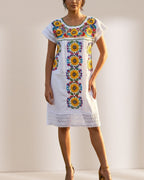 Vestido Tehuacan Girasoles | Popelina y Encaje