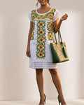 Vestido Tehuacan Girasoles | Popelina y Encaje